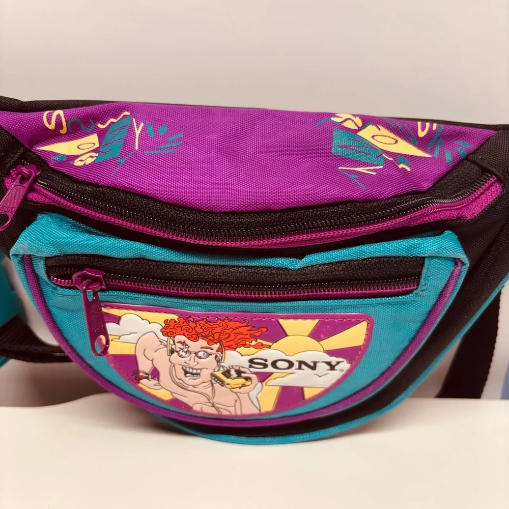 VINTAGE 90s SONY WALKMAN Color Block Fanny Pack - RARE - Picture 2 of 2